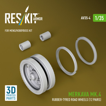 Merkava Mk.4 rubber-tyred road wheels (12 pairs) for Meng/HobbyBoss kit (3D Printed) (1/35) Shop Merkava Mk.4 rubber-tyred road wheels (12 pairs) for Meng/HobbyBoss kit (3D Printed) (1/35) Scale Plastic Models Kits. Accessories and Resin Parts. Reskit online Store