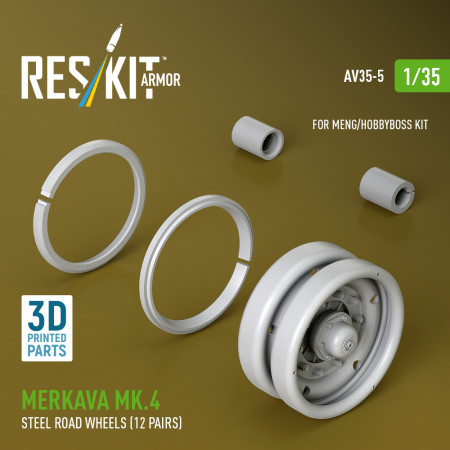 Merkava Mk.4 steel road wheels (12 pairs) for Meng/HobbyBoss kit (3D Printed) (1/35) Shop Merkava Mk.4 steel road wheels (12 pairs) for Meng/HobbyBoss kit (3D Printed) (1/35) Scale Plastic Models Kits. Accessories and Resin Parts. Reskit online Store