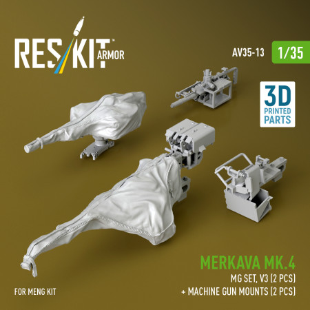 Shop Merkava Mk.4 MG set, V.3 (2 pcs) + Machine gun mounts (2 pcs) for Meng kit (3D Printed) (1/35) Scale Plastic Models Kits. Accessories and Resin Parts. Reskit online Store
