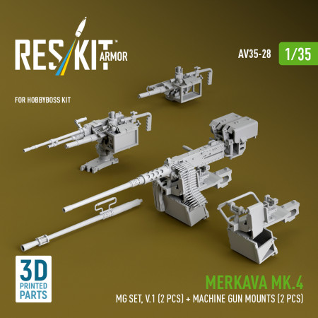 Shop Merkava Mk.4 MG set, V.1 (2 pcs) + Machine gun mounts (2 pcs) for HobbyBoss kit (3D Printed) (1/35) Scale Plastic Models Kits. Accessories and Resin Parts. Reskit online Store