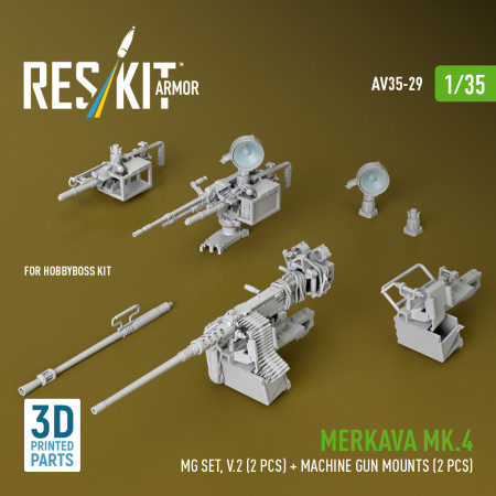 Shop Merkava Mk.4 MG set, V.2 (2 pcs) + Machine gun mounts (2 pcs) for HobbyBoss kit (3D Printed) (1/35) Scale Plastic Models Kits. Accessories and Resin Parts. Reskit online Store
