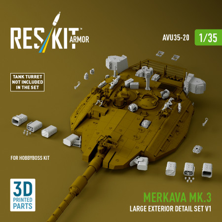 Купити Merkava Mk.3 великий набір деталей єкстерʼєру V.1 для набору HobbyBoss (3Д-друк) (1/35) Збірні пластикові моделі. Аксесуари та смоляні запчастини деталі. Інтернет магазин Reskit