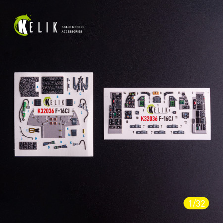 Shop F-16CJ - interior 3D decals for Tamiya kit (1/32) Scale Plastic Models Kits. Accessories and Resin Parts. Reskit online Store