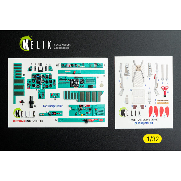 Shop MiG-21 F-13 - interior 3D decals for Trumpeter kit (1/32) Scale Plastic Models Kits. Accessories and Resin Parts. Reskit online Store