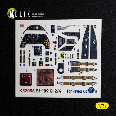Bf-109 G2/4 - interior 3D decals for Revell kit (1/32) Shop Bf-109 G2/4 - interior 3D decals for Revell kit (1/32) Scale Plastic Models Kits. Accessories and Resin Parts. Reskit online Store