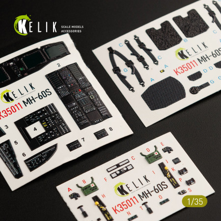 Shop MH-60S Knight Hawk interior 3D decals for Kitty Hawk / Zimimodel (1/35) Scale Plastic Models Kits. Accessories and Resin Parts. Reskit online Store