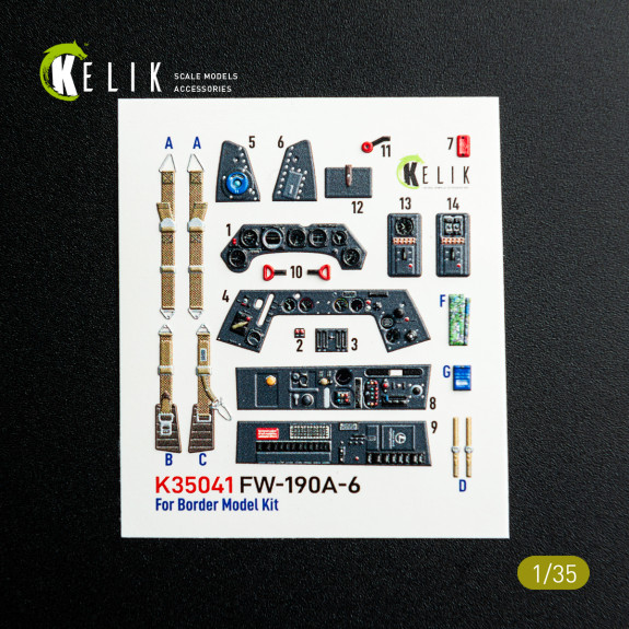 Shop FW-190A-6 - interior 3D decals for Border Models kit (1/35) Scale Plastic Models Kits. Accessories and Resin Parts. Reskit online Store