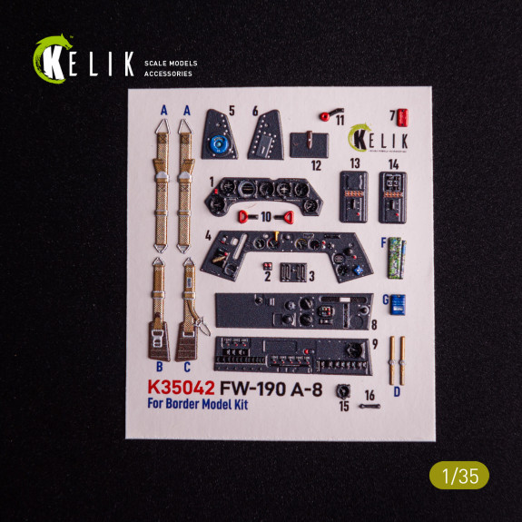 Shop FW-190A-8 - interior 3D decals for Border Models kit (1/35) Scale Plastic Models Kits. Accessories and Resin Parts. Reskit online Store