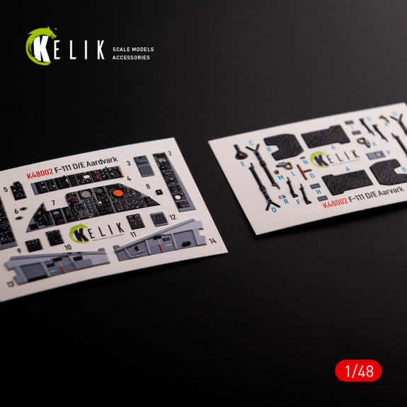 Shop F-111 A/E Aardvark  interior 3D decals for HobbyBoss kit (1/48) Scale Plastic Models Kits. Accessories and Resin Parts. Reskit online Store
