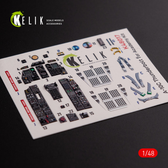 Shop A-10C "Thunderbolt " interior 3D decals for Academy kit (1/48) Scale Plastic Models Kits. Accessories and Resin Parts. Reskit online Store