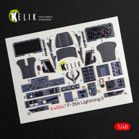 Shop F-35A "Lightning II" interior 3D decals for Kitty Hawk / Zimimodel (1/48) Scale Plastic Models Kits. Accessories and Resin Parts. Reskit online Store