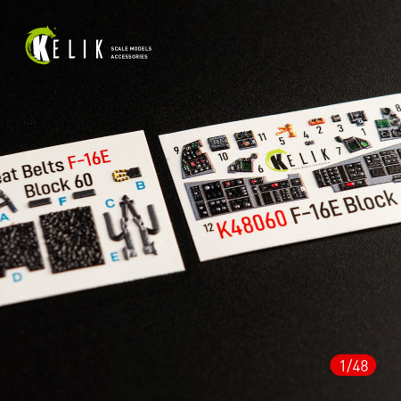 Shop F-16E Desert Vipers Block 60 interior 3D decals for Kinetic kit (1/48) Scale Plastic Models Kits. Accessories and Resin Parts. Reskit online Store