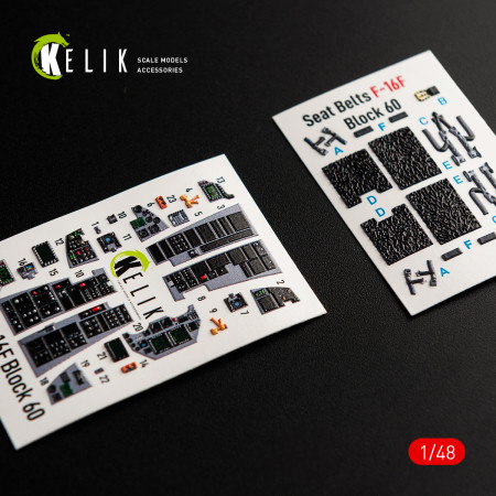 Shop F-16F Desert Vipers Block 60 interior 3D decals for Kinetic kit (1/48) Scale Plastic Models Kits. Accessories and Resin Parts. Reskit online Store