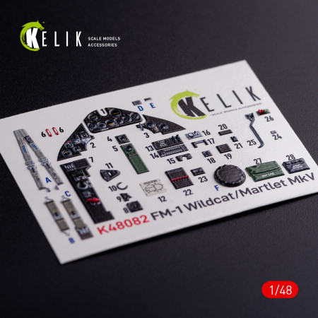 Shop FM-1 Wildcat/Martlet Mk.V  interior 3D decals for Tamiya  kit (1/48) Scale Plastic Models Kits. Accessories and Resin Parts. Reskit online Store