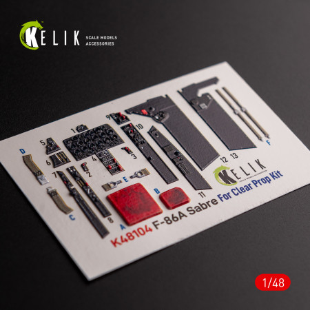 Купити F-86A Sabre -  3D наклейки для комплекту ClearProp kit (1/48) Збірні пластикові моделі. Аксесуари та смоляні запчастини деталі. Інтернет магазин Reskit