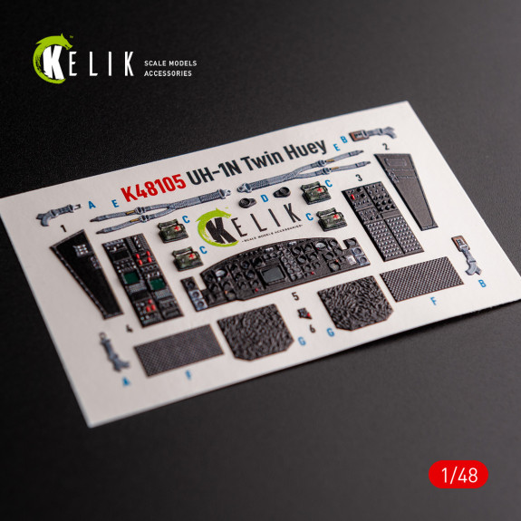 Shop UH-1N "Twin Huey" -  interior 3D decals for Zimi Model/KittyHawk kit (1/48) Scale Plastic Models Kits. Accessories and Resin Parts. Reskit online Store