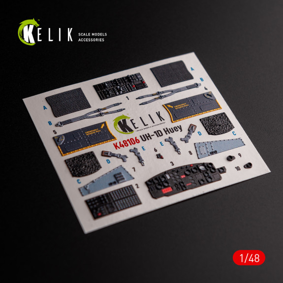 Shop UH-1D "Huey" -  interior 3D decals for Zimi Model/KittyHawk kit (1/48) Scale Plastic Models Kits. Accessories and Resin Parts. Reskit online Store