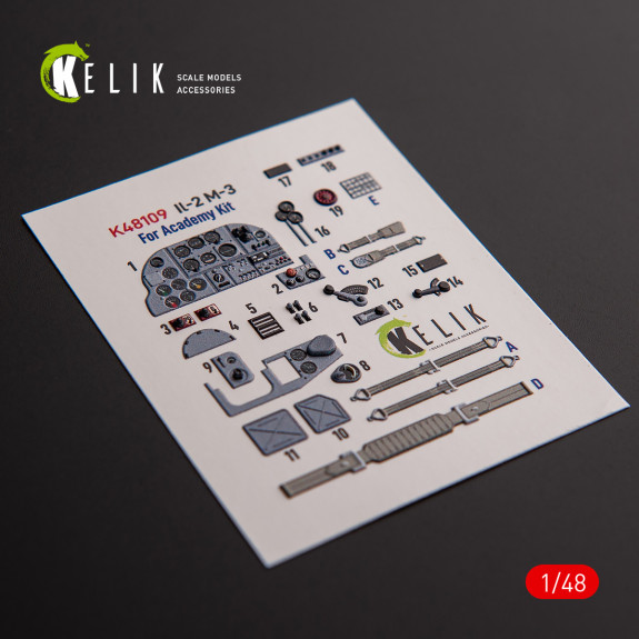 Shop IL-2M3 - interior 3D decals for Academy/Accurate Miniatures kit (1/48) Scale Plastic Models Kits. Accessories and Resin Parts. Reskit online Store