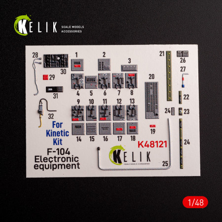 F-104 series Electrical Equipment - interior 3D decals for Kinetic kit (1/48) Shop F-104 series Electrical Equipment - interior 3D decals for Kinetic kit (1/48) Scale Plastic Models Kits. Accessories and Resin Parts. Reskit online Store
