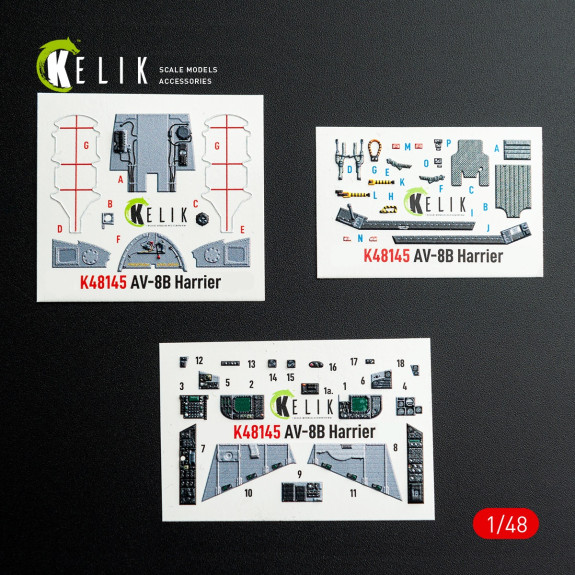 Shop AV-8B Harrier - interior 3D decals for Hasegawa kit (1/48) Scale Plastic Models Kits. Accessories and Resin Parts. Reskit online Store
