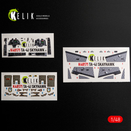 Shop TA-4J SKYHAWK  - interior 3D decals for Hasegawa kit (1/48) Scale Plastic Models Kits. Accessories and Resin Parts. Reskit online Store