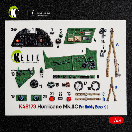 Hurricane Mk.IIC - interior 3D decals for HobbyBoss kit (1/48) Shop Hurricane Mk.IIC - interior 3D decals for HobbyBoss kit (1/48) Scale Plastic Models Kits. Accessories and Resin Parts. Reskit online Store