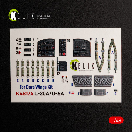 Shop L-20A/U-6A - type 1 interior 3D decals for Dora Wings kit (1/48) Scale Plastic Models Kits. Accessories and Resin Parts. Reskit online Store