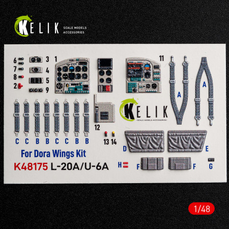 Shop L-20A/U-6A - type 2 interior 3D decals for Dora Wings kit (1/48) Scale Plastic Models Kits. Accessories and Resin Parts. Reskit online Store