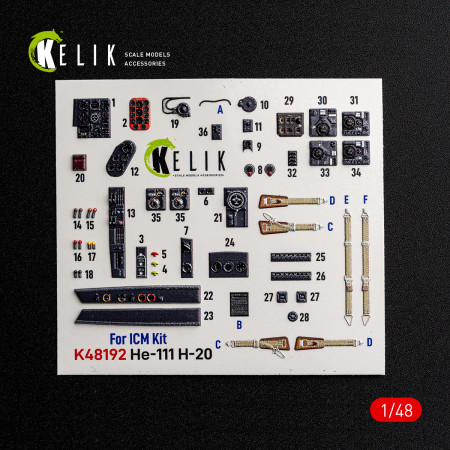 He-111 H-20 - interior 3D decals for ICM kit (1/48) Shop He-111 H-20 - interior 3D decals for ICM kit (1/48) Scale Plastic Models Kits. Accessories and Resin Parts. Reskit online Store