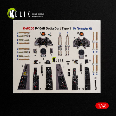 F-106B Delta Dart Type 1 - interior 3D decals for Trumpeter kit (1/48) Shop F-106B Delta Dart Type 1 - interior 3D decals for Trumpeter kit (1/48) Scale Plastic Models Kits. Accessories and Resin Parts. Reskit online Store