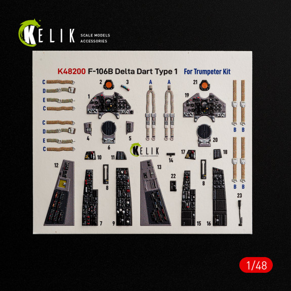 F-106B Delta Dart Type 1 - interior 3D decals for Trumpeter kit (1/48) Shop F-106B Delta Dart Type 1 - interior 3D decals for Trumpeter kit (1/48) Scale Plastic Models Kits. Accessories and Resin Parts. Reskit online Store