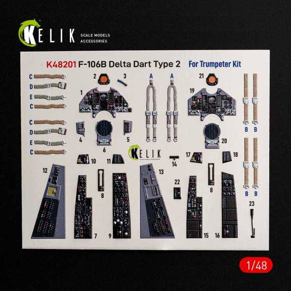 F-106B Delta Dart Type 2 - interior 3D decals for Trumpeter kit (1/48) Shop F-106B Delta Dart Type 2 - interior 3D decals for Trumpeter kit (1/48) Scale Plastic Models Kits. Accessories and Resin Parts. Reskit online Store