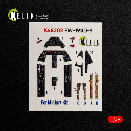 FW-190D-9 - 3D-декалі для інтер'єру набору MiniArt (1/48) Купити FW-190D-9 - 3D-декалі для інтер'єру набору MiniArt (1/48) Збірні пластикові моделі. Аксесуари та смоляні запчастини деталі. Інтернет магазин Reskit