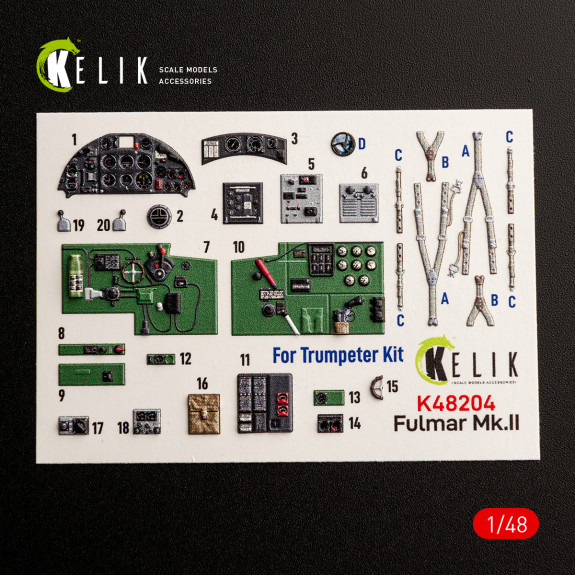 Fulmar Mk.II - interior 3D decals for Trumpeter kit (1/48) Shop Fulmar Mk.II - interior 3D decals for Trumpeter kit (1/48) Scale Plastic Models Kits. Accessories and Resin Parts. Reskit online Store