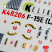 Shop F-15E (LATE) - interior 3D decals for GWH kit (1/48) Scale Plastic Models Kits. Accessories and Resin Parts. Reskit online Store