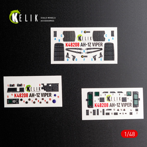 Shop AH-1Z VIPER - interior 3D decals for KittyHawk/Zimi model kit (1/48) Scale Plastic Models Kits. Accessories and Resin Parts. Reskit online Store