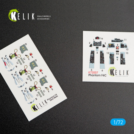 Купити F-4C "Phantom II" внутрішні 3D наклейки для комплекту FineMolds (1/72) Збірні пластикові моделі. Аксесуари та смоляні запчастини деталі. Інтернет магазин Reskit