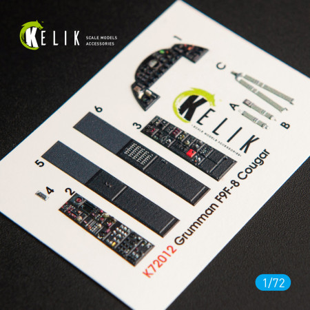Купити F9F-8 Cougar інтер'єр 3D наклейки для комплекту Hasegawa (1/72) Збірні пластикові моделі. Аксесуари та смоляні запчастини деталі. Інтернет магазин Reskit