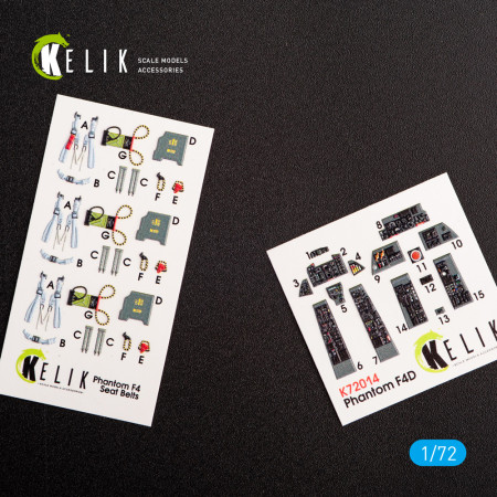 Купити F-4D "Phantom II" внутрішні 3D наклейки для комплекту FineMolds (1/72) Збірні пластикові моделі. Аксесуари та смоляні запчастини деталі. Інтернет магазин Reskit