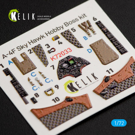 Shop A-4F "Skyhawk" interior 3D decals for HobbyBoss kit (1/72) Scale Plastic Models Kits. Accessories and Resin Parts. Reskit online Store