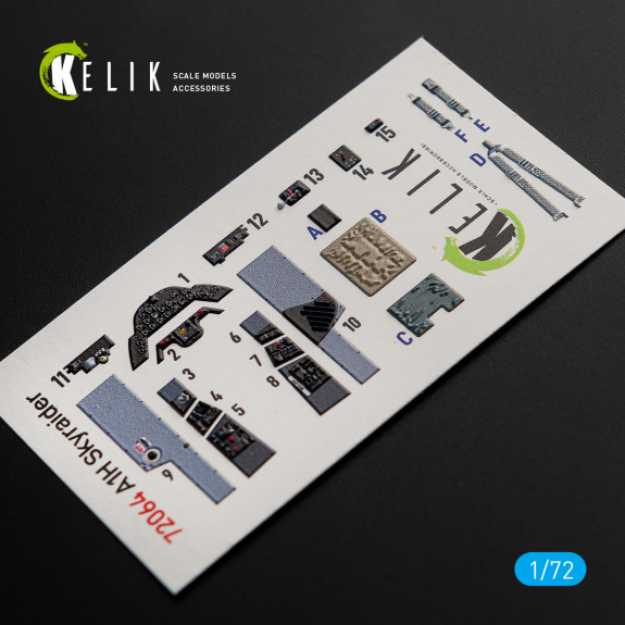 Shop A1H Skyraider interior  3D decals for Hasegawa kit (1/72) Scale Plastic Models Kits. Accessories and Resin Parts. Reskit online Store