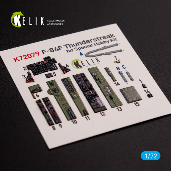Shop F-84F Thunderstreak interior  3D decals for Special Hobby  kit (1/72) Scale Plastic Models Kits. Accessories and Resin Parts. Reskit online Store