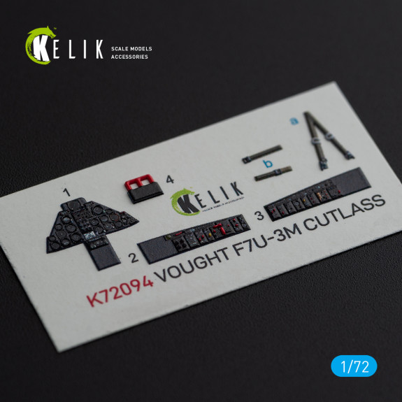 Shop Vought F7U-3M Cutlass - interior 3D decals for Fujimi kit (1/72) Scale Plastic Models Kits. Accessories and Resin Parts. Reskit online Store