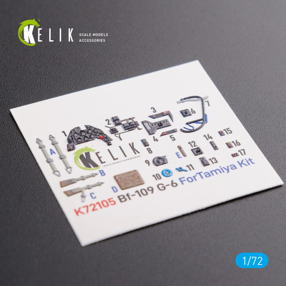 Shop BF109 G-6 interior 3D decals for Tamiya kit (1/72) Scale Plastic Models Kits. Accessories and Resin Parts. Reskit online Store