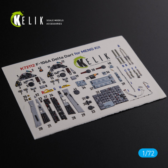 Shop F-106A Delta Dart interior  3D decals for Meng  kit (1/72) Scale Plastic Models Kits. Accessories and Resin Parts. Reskit online Store