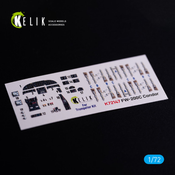 Shop FW-200C Condor - interior 3D decals for Trumpeter kit (1/72) Scale Plastic Models Kits. Accessories and Resin Parts. Reskit online Store