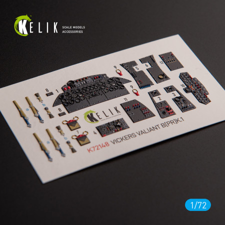 Shop Vickers Valiant B(PR)K.1 front cockpit - interior 3D decals for Airfix kit (1/72) Scale Plastic Models Kits. Accessories and Resin Parts. Reskit online Store