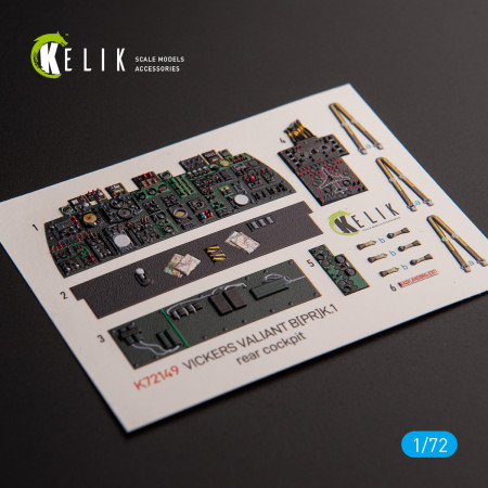 Shop Vickers Valiant B(PR)K.1 rear cockpit - interior 3D decals for Airfix kit (1/72) Scale Plastic Models Kits. Accessories and Resin Parts. Reskit online Store