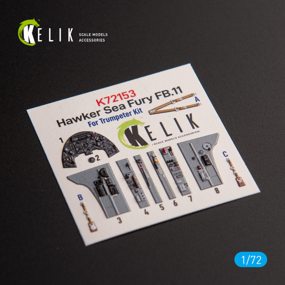 Shop Hawker Sea Fury FB.11 - interior 3D decals for Trumpeter kit (1/72) Scale Plastic Models Kits. Accessories and Resin Parts. Reskit online Store