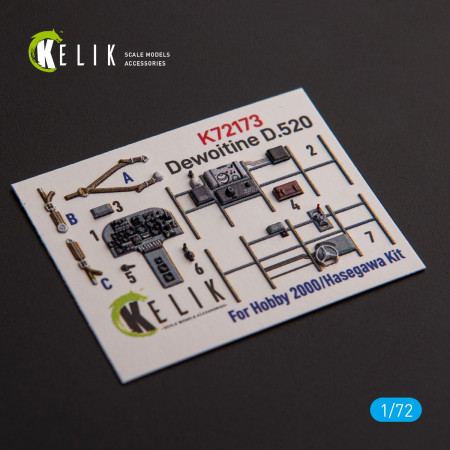 Shop Dewoitine D.520 - interior 3D decals for Hobby 2000/Hasegawa kit (1/72) Scale Plastic Models Kits. Accessories and Resin Parts. Reskit online Store